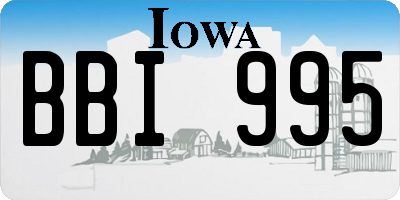 IA license plate BBI995
