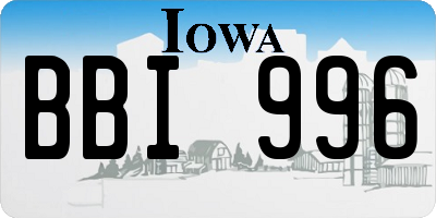 IA license plate BBI996