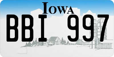 IA license plate BBI997