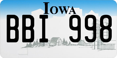 IA license plate BBI998