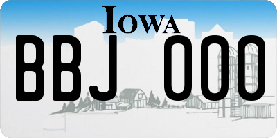 IA license plate BBJ000