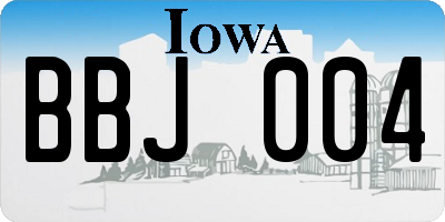 IA license plate BBJ004