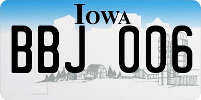 IA license plate BBJ006