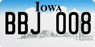 IA license plate BBJ008