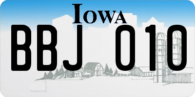 IA license plate BBJ010