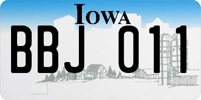 IA license plate BBJ011
