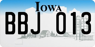 IA license plate BBJ013