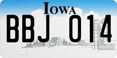 IA license plate BBJ014