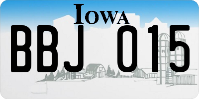 IA license plate BBJ015