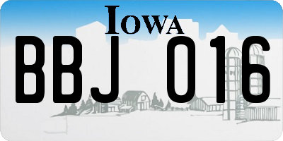 IA license plate BBJ016