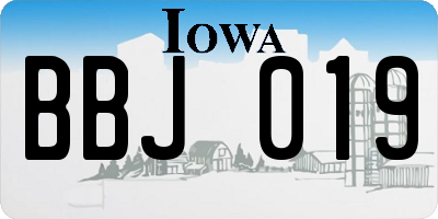 IA license plate BBJ019