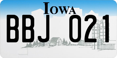 IA license plate BBJ021