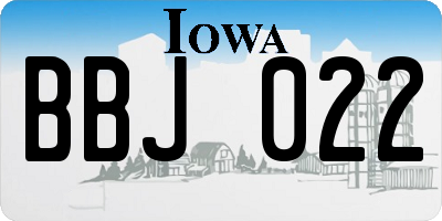 IA license plate BBJ022
