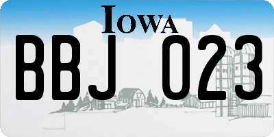 IA license plate BBJ023