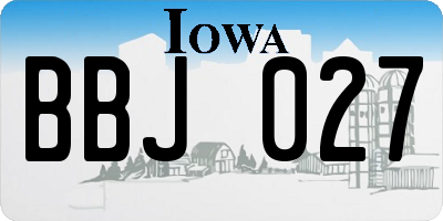 IA license plate BBJ027