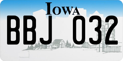 IA license plate BBJ032