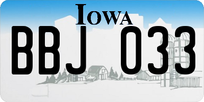 IA license plate BBJ033