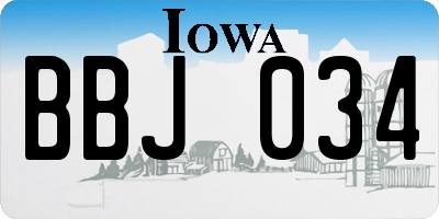 IA license plate BBJ034