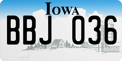 IA license plate BBJ036