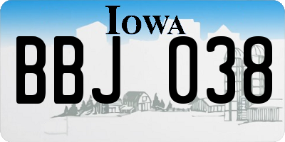 IA license plate BBJ038