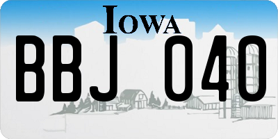 IA license plate BBJ040