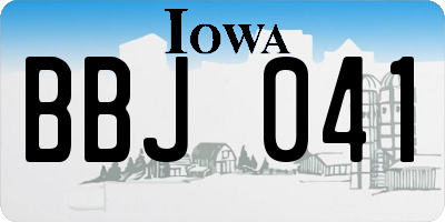 IA license plate BBJ041