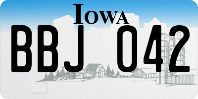 IA license plate BBJ042