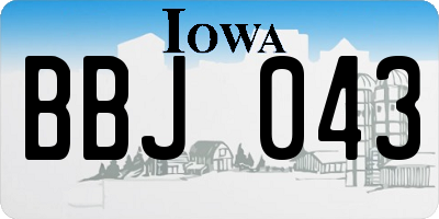 IA license plate BBJ043