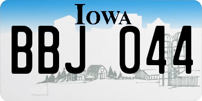 IA license plate BBJ044