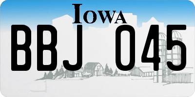 IA license plate BBJ045