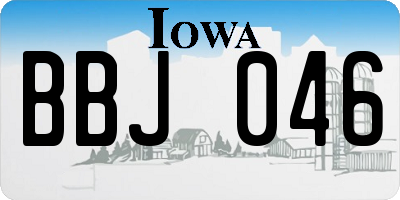 IA license plate BBJ046