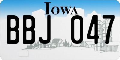 IA license plate BBJ047