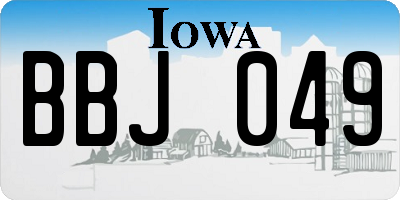 IA license plate BBJ049