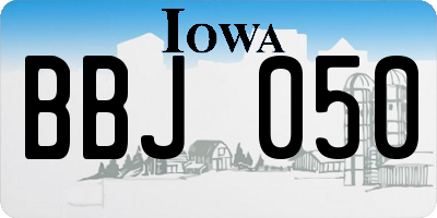 IA license plate BBJ050