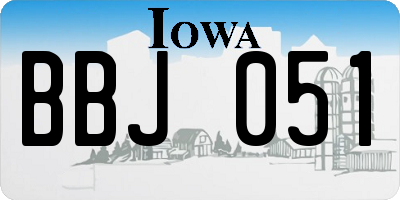 IA license plate BBJ051