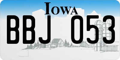 IA license plate BBJ053