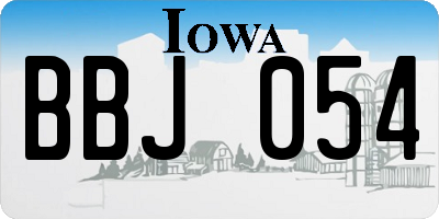 IA license plate BBJ054