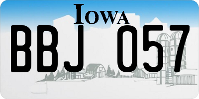 IA license plate BBJ057
