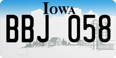 IA license plate BBJ058