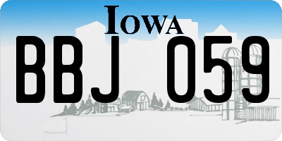 IA license plate BBJ059
