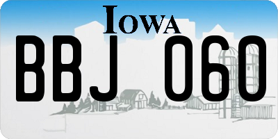IA license plate BBJ060