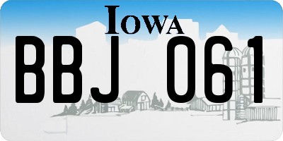 IA license plate BBJ061