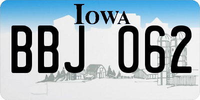 IA license plate BBJ062