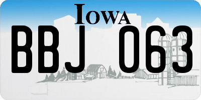 IA license plate BBJ063