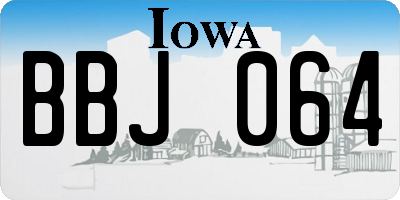 IA license plate BBJ064