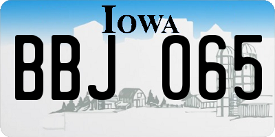 IA license plate BBJ065