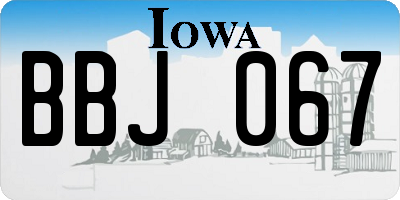 IA license plate BBJ067