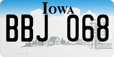 IA license plate BBJ068