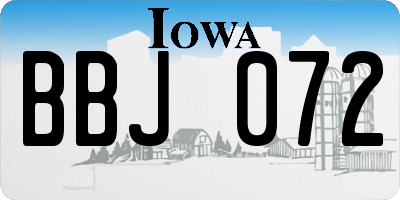 IA license plate BBJ072