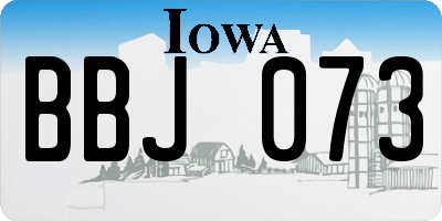 IA license plate BBJ073